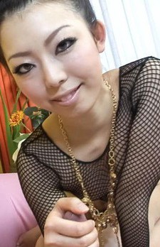 Yuki Asami Asian in fishnet rubs dick with feet and sucks it well