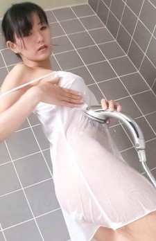 Manami Komukai Asian sucks cock and uses vibrator after shower