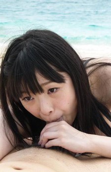 Hina Maeda Asian takes bath bra off and sucks joystick on beach