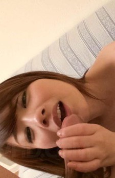 Mayuka Akimoto Asian with juicy cans licks and sucks penis head
