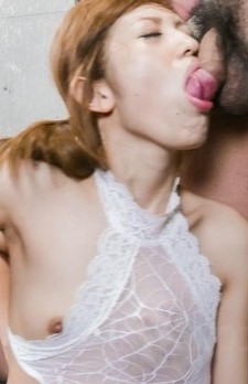 Meri Kanami in lace lingerie sucks boners and gets cum on face