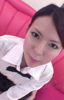 Rino Asuka Asian in office uniform rubs phallus between soles