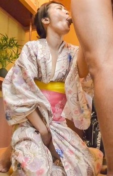 Ryouka Shinoda Asian in kimono is so good at shlong sucking