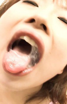 Yui Misaki Asian rubs pussy of red ball and gives blowjob to dude