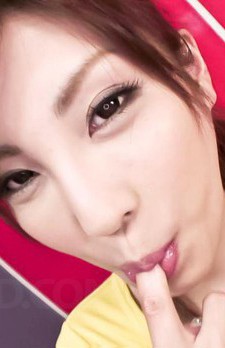 Kana Miura Asian strokes and sucks phallus with pink sexy lips