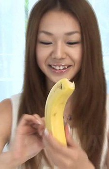 Serina Hayakawa Asian learns on fruits how to suck cock very well