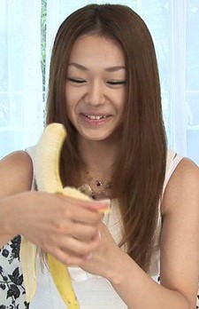 Serina Hayakawa Asian learns on fruits how to suck cock very well